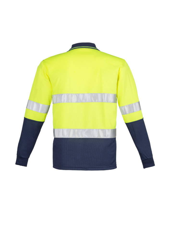 Hi Vis Spliced L/S Polo -  Hoop Taped (Mens)