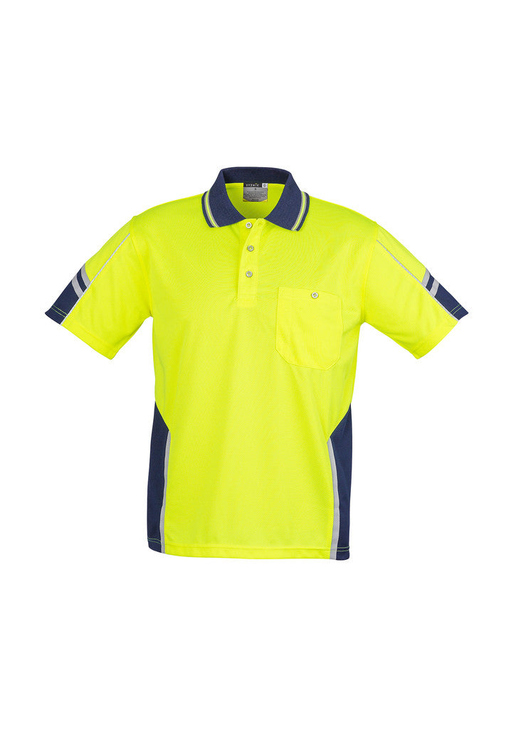 ACTIV EMBROIDERY DESIGNS. WORKWEAR.Mens Hi Vis Squad S/S Polo