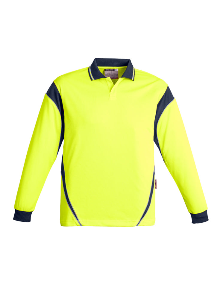 ACTIV EMBROIDERY DESIGNS, SYZMIK WORKWEAR, Hi Vis Aztec L/S Polo (Mens)