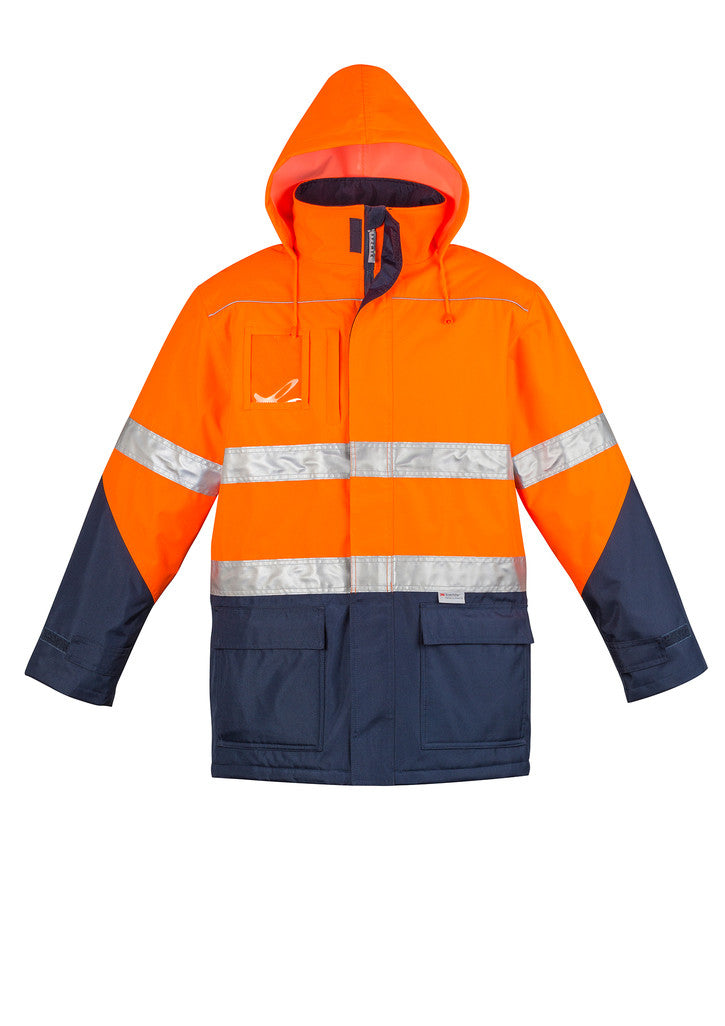 ACTIV EMBROIDERY DESIGNS. UNIFORMS. HI VIS STORM JACKET. MENS.