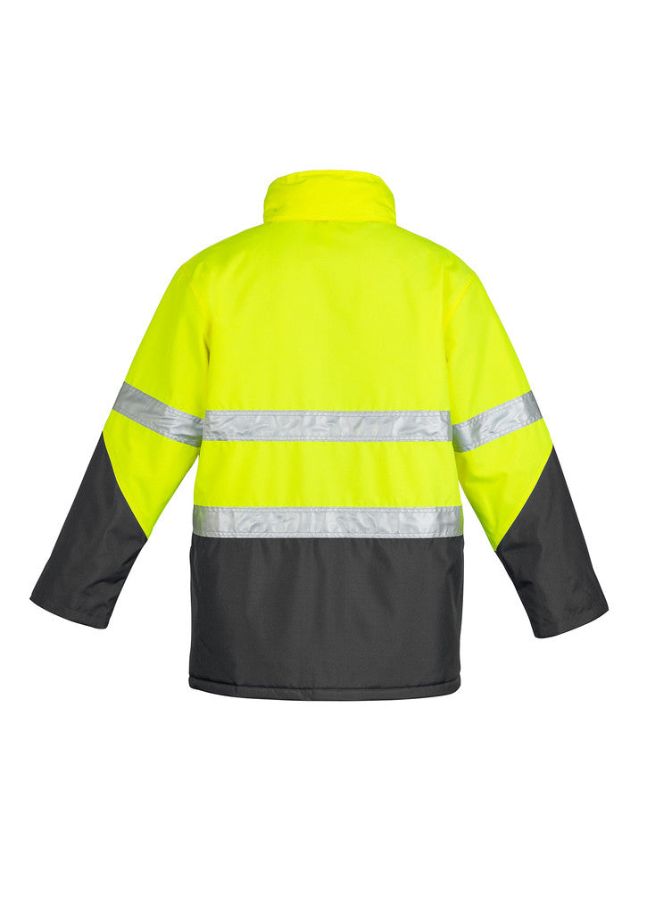 ACTIV EMBROIDERY DESIGNS. UNIFORMS. HI VIS STORM JACKET. MENS.