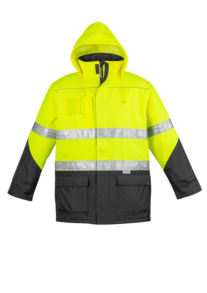 ACTIV EMBROIDERY DESIGNS. UNIFORMS. HI VIS STORM JACKET. MENS.