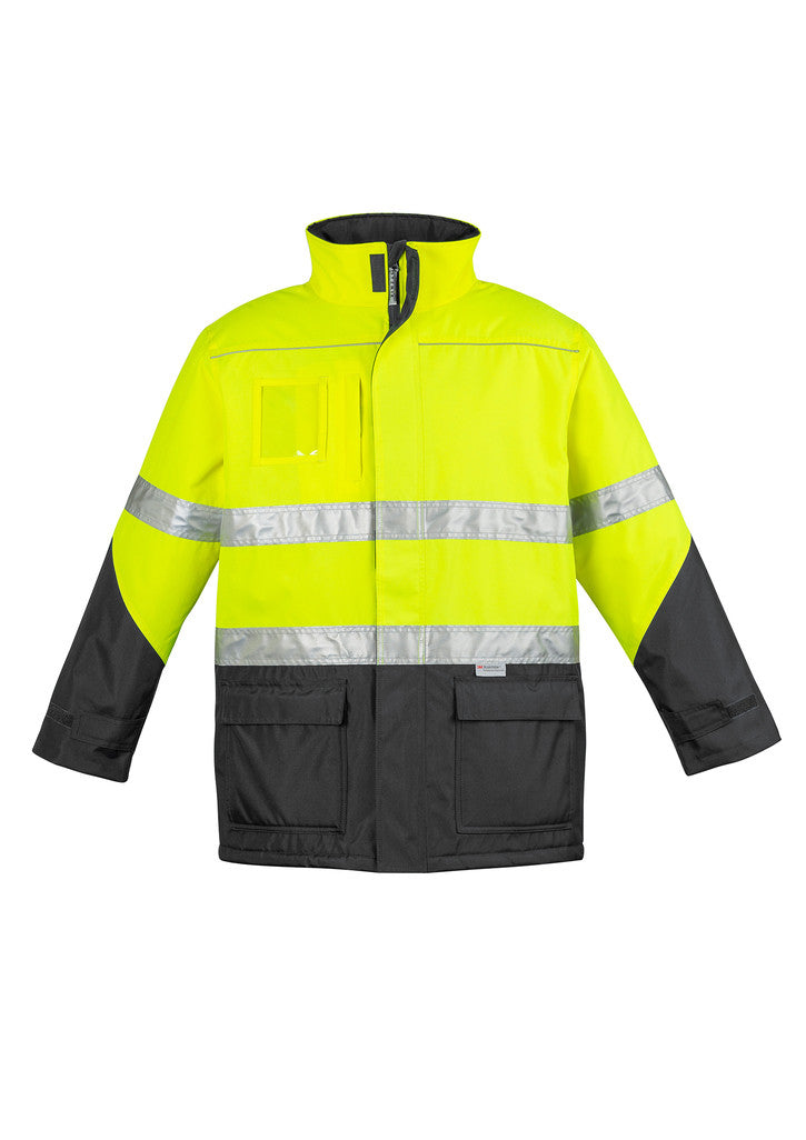ACTIV EMBROIDERY DESIGNS. UNIFORMS. HI VIS STORM JACKET. MENS.