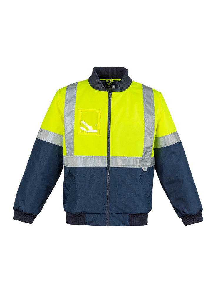 ACTIV EMBROIDERY DESIGNS. UNIFORMS. HI VIS QUILTED FLYING JACKET. MENS.