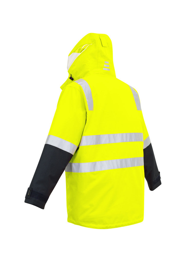 ACTIV EMBROIDERY DESIGNS. UNIFORMS. HI VIS 4 IN 1 WATERPROOF JACKET. MENS.