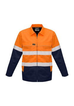 ACTIV EMBROIDERY DESIGNS. UNIFORMS. HI VIS COTTON DRILL JACKET. MENS.