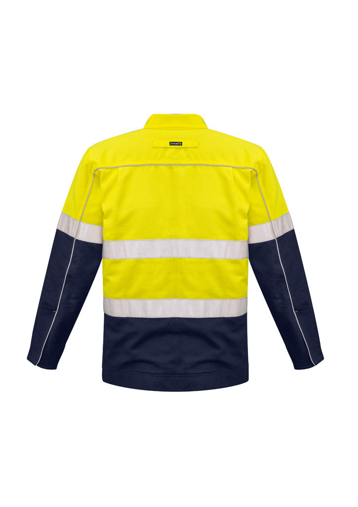 ACTIV EMBROIDERY DESIGNS. UNIFORMS. HI VIS COTTON DRILL JACKET. MENS.