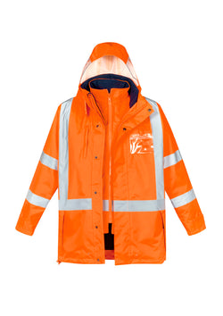 ZJ616 SYZMIK Mens Hi Vis X Back Taped 4 in 1 Waterproof Jacket