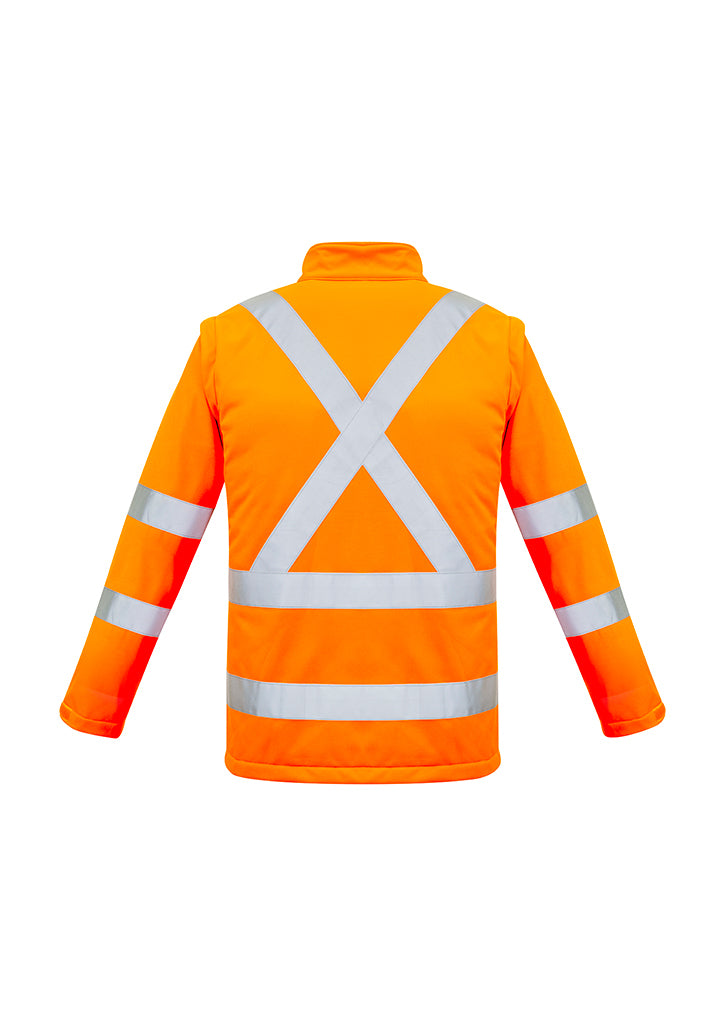 ACTIV EMBROIDERY DESIGNS. UNIFORMS. HI VIS 2 IN 1 X BACK SOFT SHELL JACKET UNISEX.