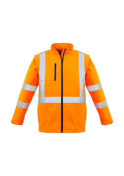 ACTIV EMBROIDERY DESIGNS. UNIFORMS. HI VIS 2 IN 1 X BACK SOFT SHELL JACKET UNISEX.