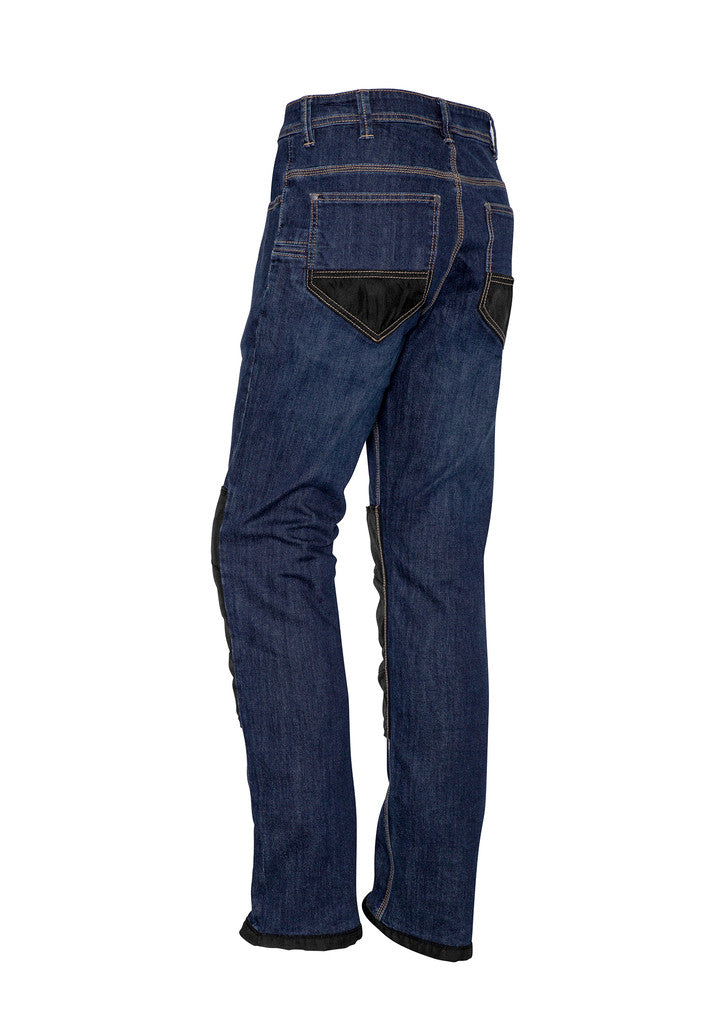 ACTIV EMBROIDERY DESIGNS. UNIFORMS. HEAVY DUTY CORDURA STRETCH DENIM JEANS. MENS.