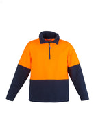 ACTIV EMBROIDERY DESIGNS. UNIFORMS. HI VIS HALF ZIP FLEECE JUMPER. UNISEX.
