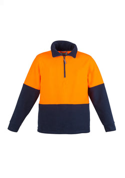 ACTIV EMBROIDERY DESIGNS. UNIFORMS. HI VIS HALF ZIP FLEECE JUMPER. UNISEX.