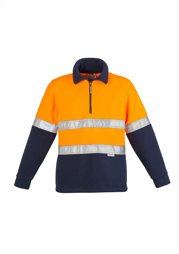 ACTIV EMBROIDERY DESIGNS. UNIFORMS. HI VIS FLEECE JUMPER HOOP TAPED. MENS.