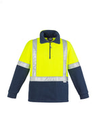 ACTIV EMBROIDERY DESIGNS. UNIFORMS. HI VIS FLEECE JUMPER SHOULDER TAPED. MENS.