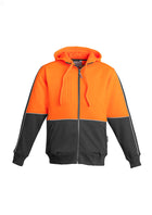 ACTIV EMBROIDERY DESIGNS. UNIFORMS. HI VIS FULL ZIP HOODIE. MENS.