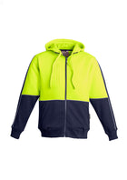 ACTIV EMBROIDERY DESIGNS. UNIFORMS. HI VIS FULL ZIP HOODIE. MENS.