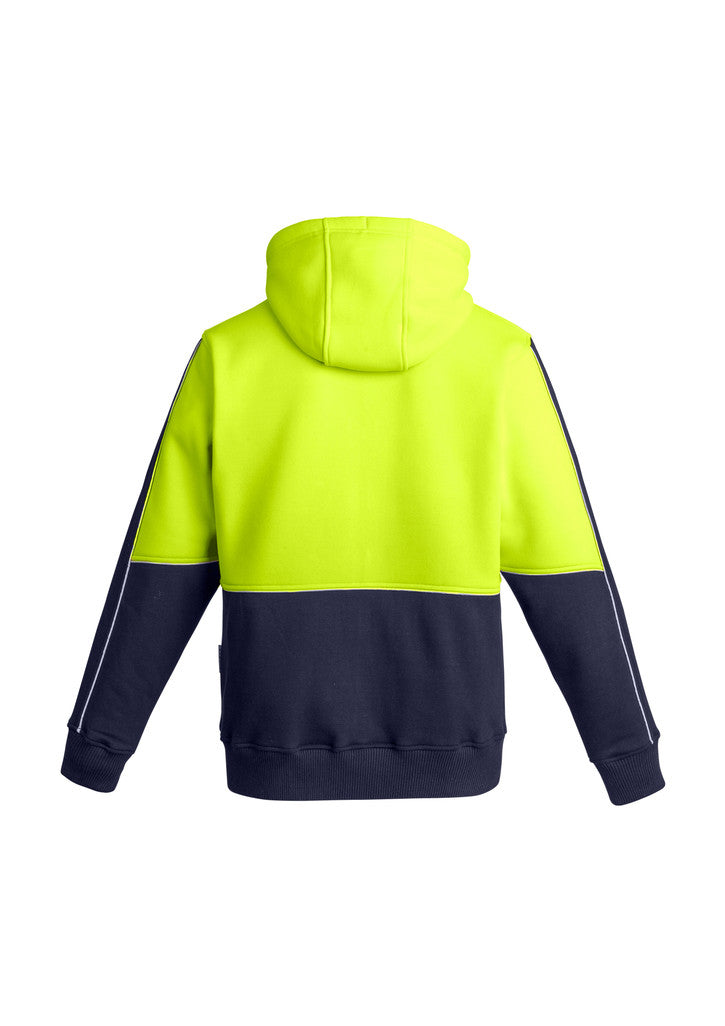 ACTIV EMBROIDERY DESIGNS. UNIFORMS. HI VIS FULL ZIP HOODIE. MENS.