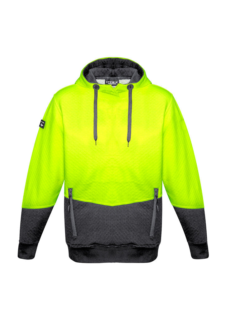 ACTIV EMBROIDERY DESIGNS. UNIFORMS. HI VIS TEXTURED JACQUARD HOODIE. UNISEX.
