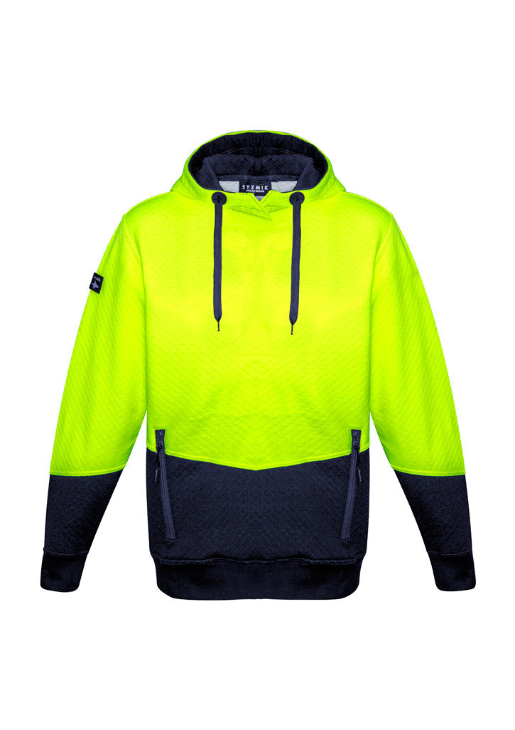 ACTIV EMBROIDERY DESIGNS. UNIFORMS. HI VIS TEXTURED JACQUARD HOODIE. UNISEX.