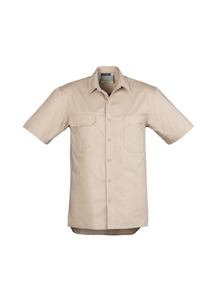 ACTIV EMBROIDERY DESIGNS. UNIFORMS. LIGHT WEIGHT TRADIE SHIRT SHORT SLEEVE. MENS.