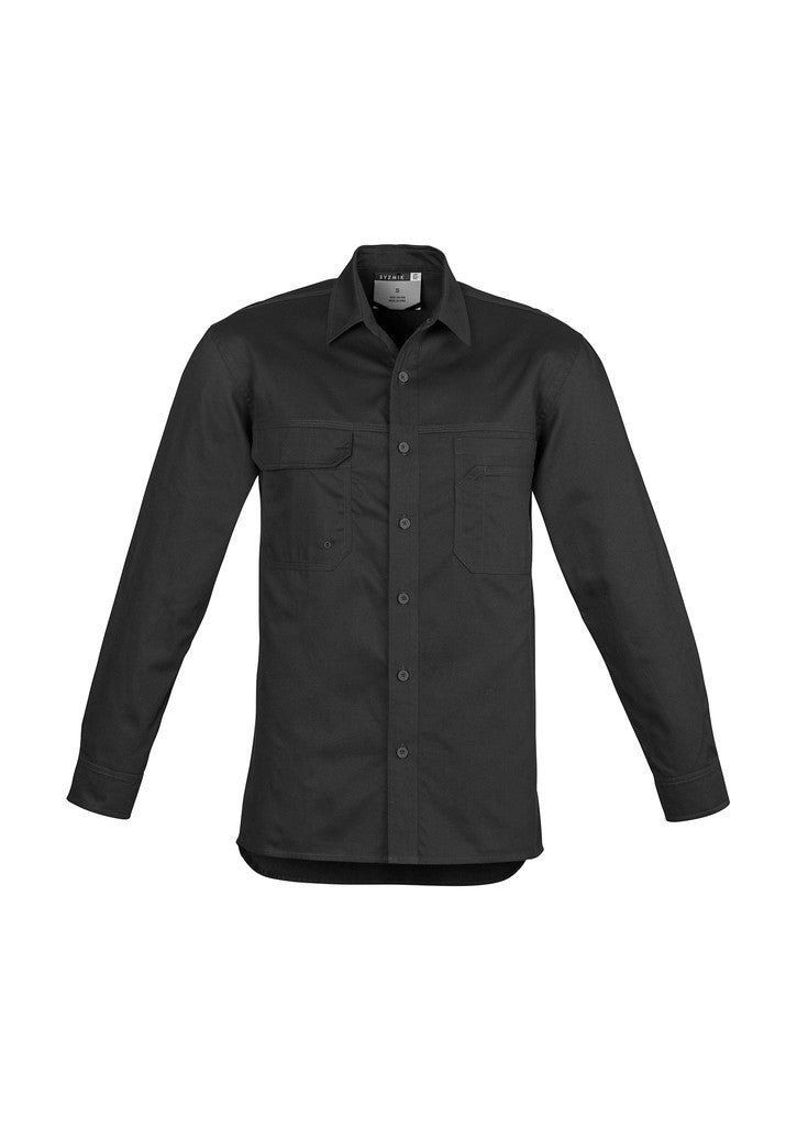 ACTIV EMBROIDERY DESIGNS. UNIFORMS. LIGHTWEIGHT TRADIE SHIRT LONG SLEEVE. MENS.