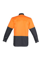 ACTIV EMBROIDERY DESIGNS. UNIFORMS. HI VIS SPLICED INDUSTRIAL SHIRT. MENS.