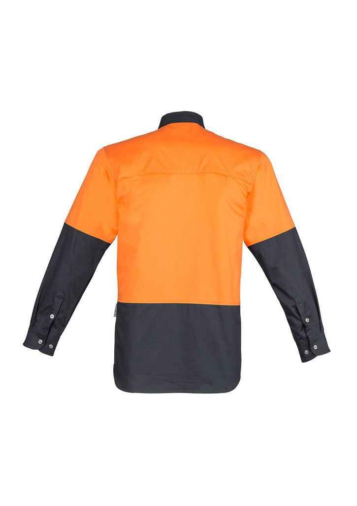 ACTIV EMBROIDERY DESIGNS. UNIFORMS. HI VIS SPLICED INDUSTRIAL SHIRT. MENS.