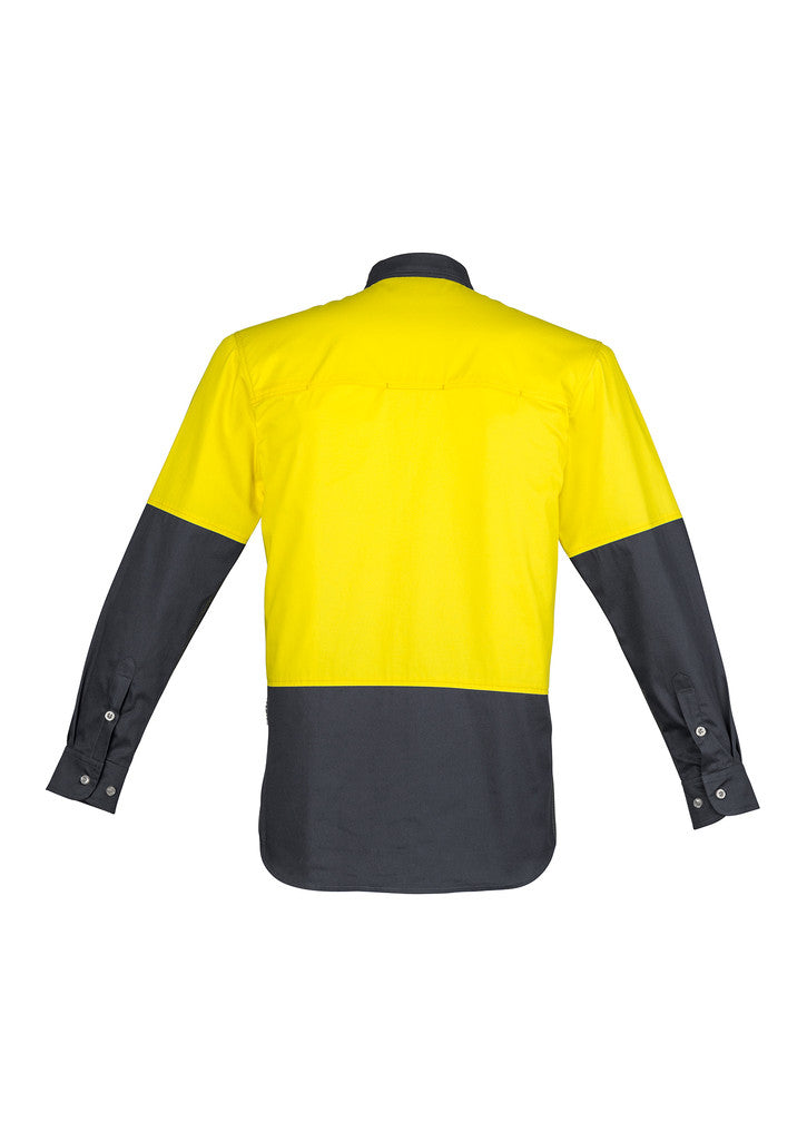 ACTIV EMBROIDERY DESIGNS. UNIFORMS. HI VIS SPLICED INDUSTRIAL SHIRT. MENS.