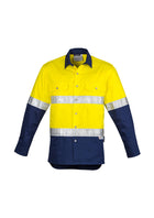 ACTIV EMBROIDERY DESIGNS. UNIFORMS. HI VIS SPLICED INDUSTRIAL SHIRT. MENS.