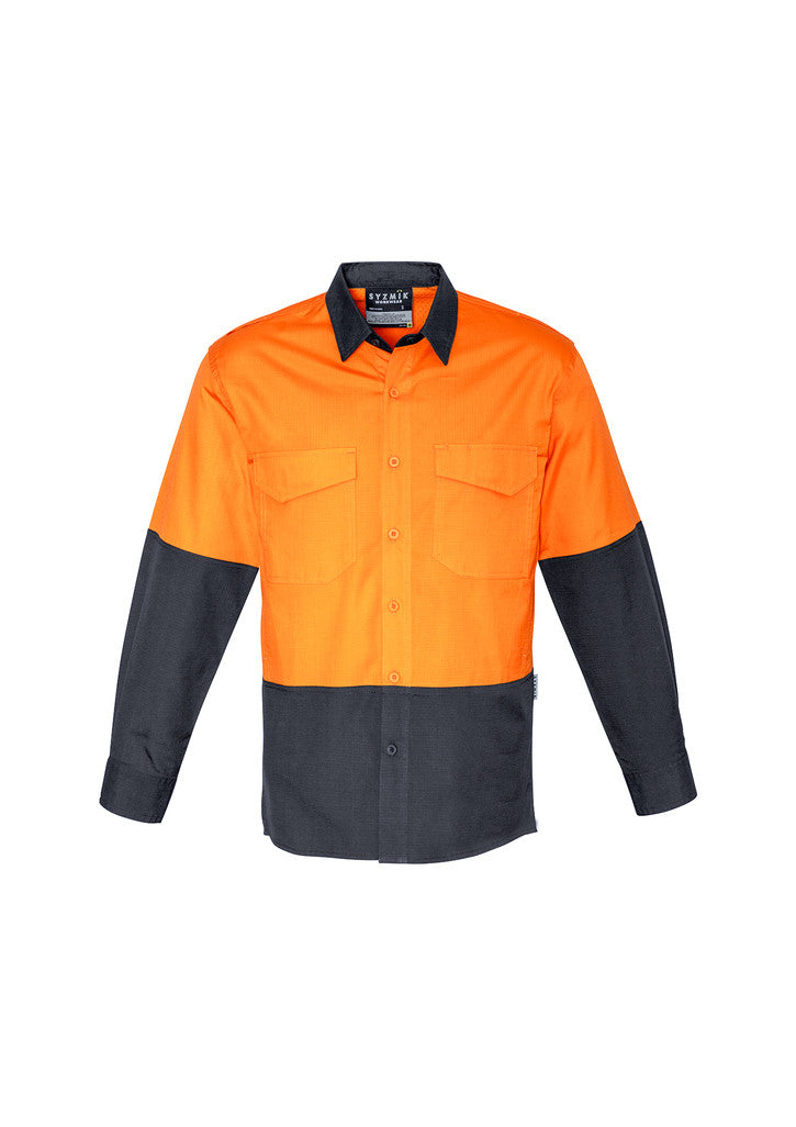 ACTIV EMBROIDERY DESIGNS. UNIFORMS. RUGGED COOLING HI VIS SPLICED SHIRT. MENS.