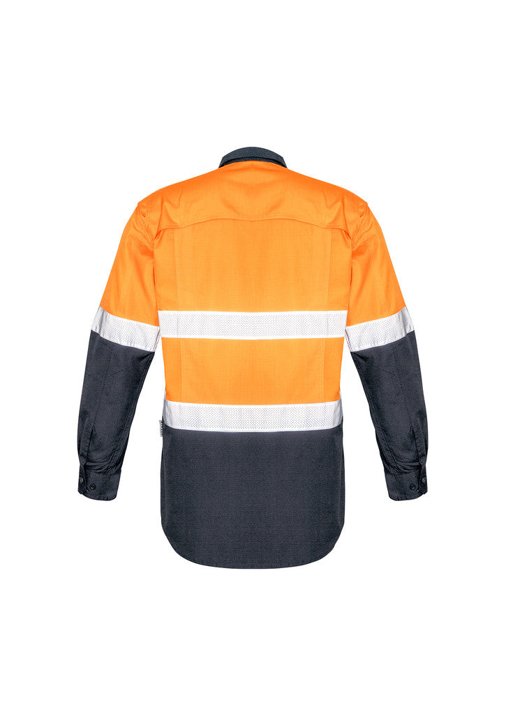 ACTIV EMBROIDERY DESIGNS. UNIFORMS. RUGGED COOLING TAPED HI VIS SPLICED SHIRT. MENS.