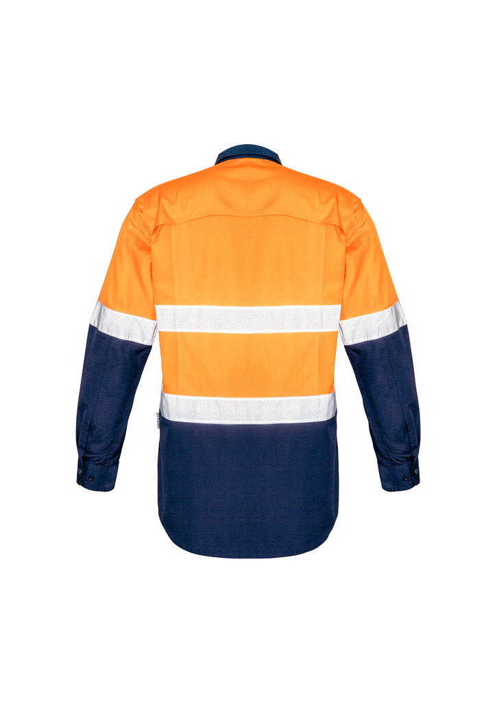 ACTIV EMBROIDERY DESIGNS. UNIFORMS. RUGGED COOLING TAPED HI VIS SPLICED SHIRT. MENS.