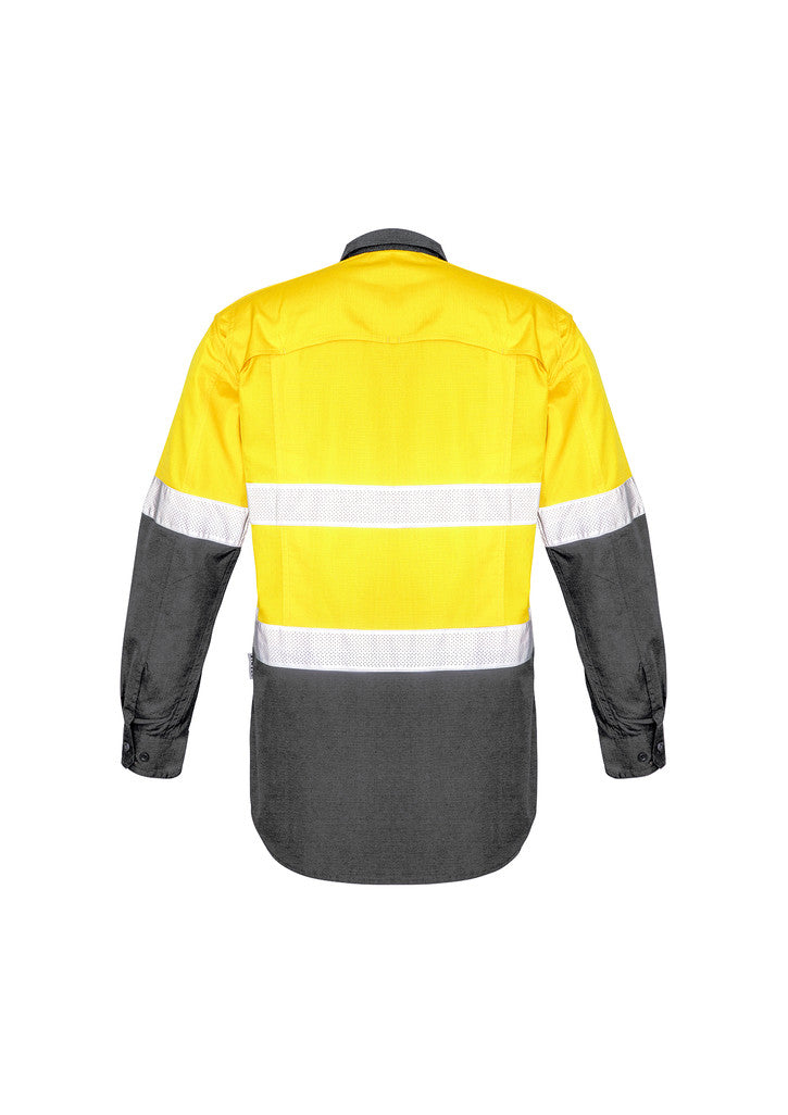 ACTIV EMBROIDERY DESIGNS. UNIFORMS. RUGGED COOLING TAPED HI VIS SPLICED SHIRT. MENS.