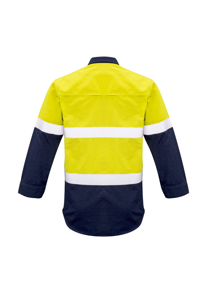 ACTIV EMBROIDERY DESIGNS. UNIFORMS. FR HOOPED TAPED SPLICED SHIRT. MENS.