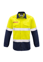 ACTIV EMBROIDERY DESIGNS. UNIFORMS. FR HOOPED TAPED SPLICED SHIRT. MENS.