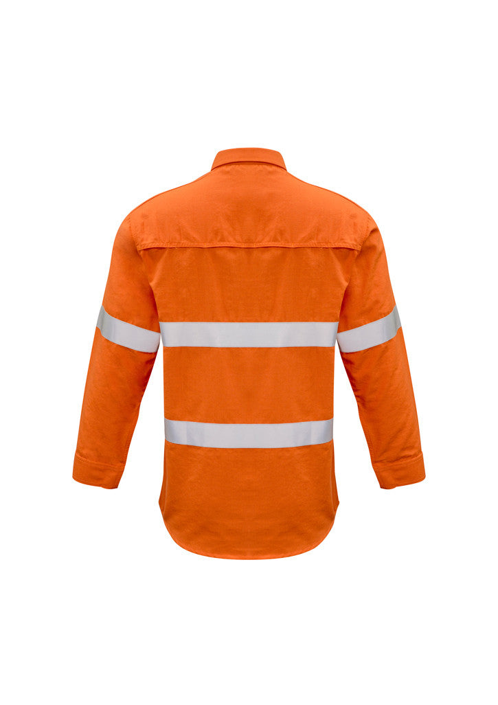 ACTIV EMBROIDERY DESIGNS. UNIFORMS. FR CLOSED FRONT HOOPED TAPED SHIRT. MENS.