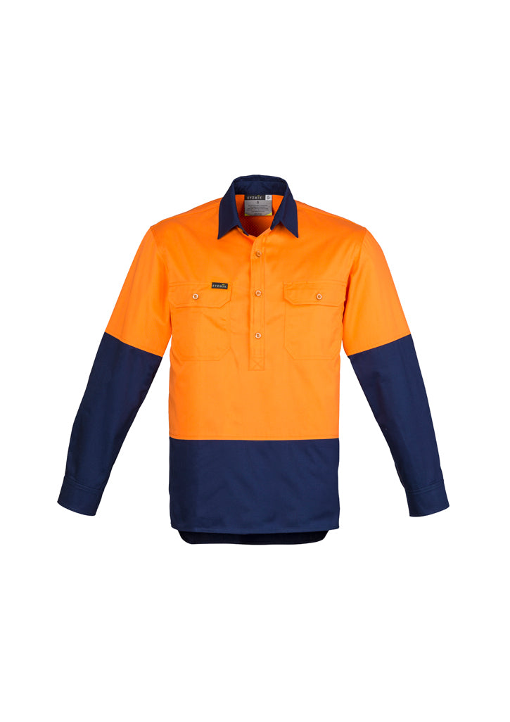 Hi Vis Closed Front L/S Shirt (Mens)