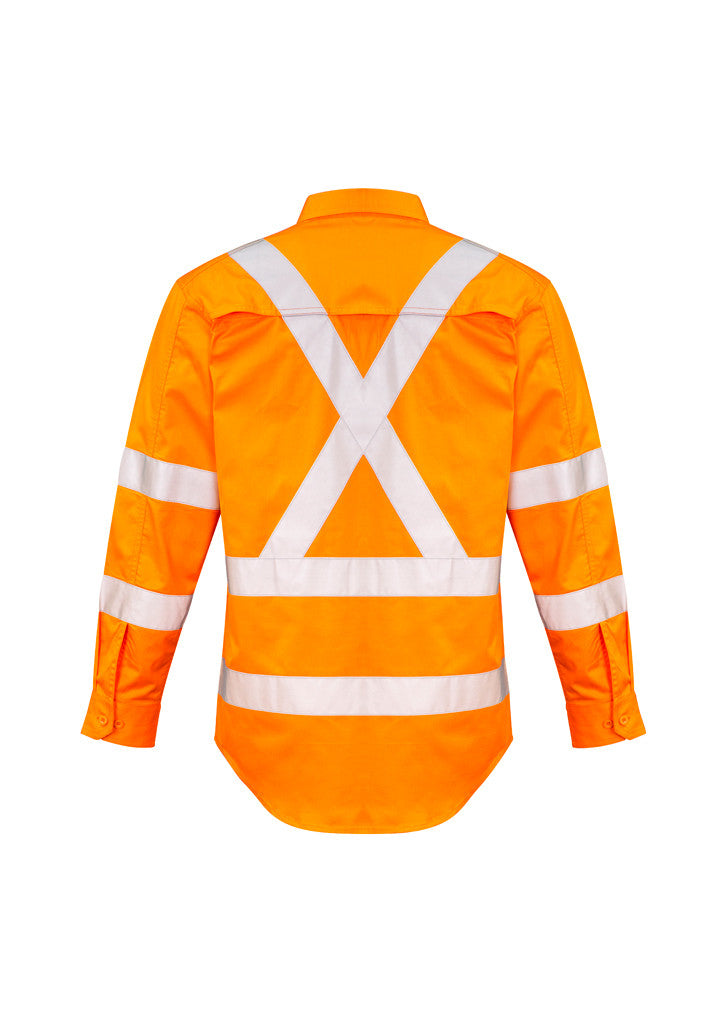 ACTIV EMBROIDERY DESIGNS. UNIFORMS. HI VIS X BACK TAPED SHIRT. MENS.