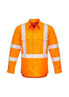 ACTIV EMBROIDERY DESIGNS. UNIFORMS. HI VIS X BACK TAPED SHIRT. MENS.