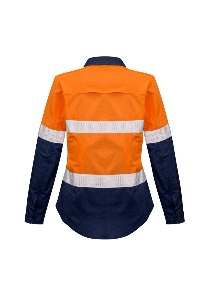 ACTIV EMBROIDERY DESIGNS. UNIFORMS. RUGGED COOLING TAPED HI VIS SPLICED SHIRT. LADIES.