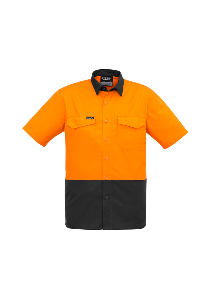 ACTIV EMBROIDERY DESIGNS. UNIFORMS. RUGGED COOLING HI VIS SPLICED SHORT SLEEVE MENS.