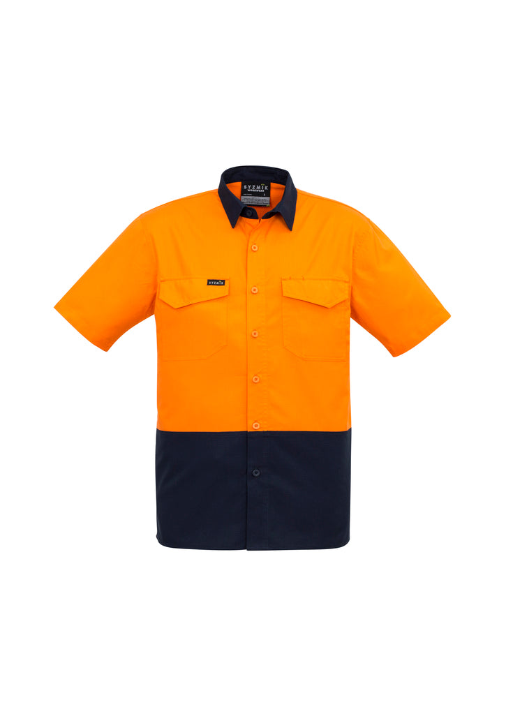 ACTIV EMBROIDERY DESIGNS. UNIFORMS. RUGGED COOLING HI VIS SPLICED SHORT SLEEVE MENS.