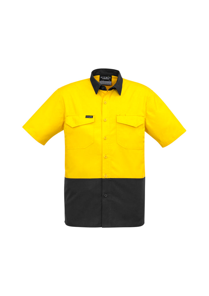 ACTIV EMBROIDERY DESIGNS. UNIFORMS. RUGGED COOLING HI VIS SPLICED SHORT SLEEVE MENS.