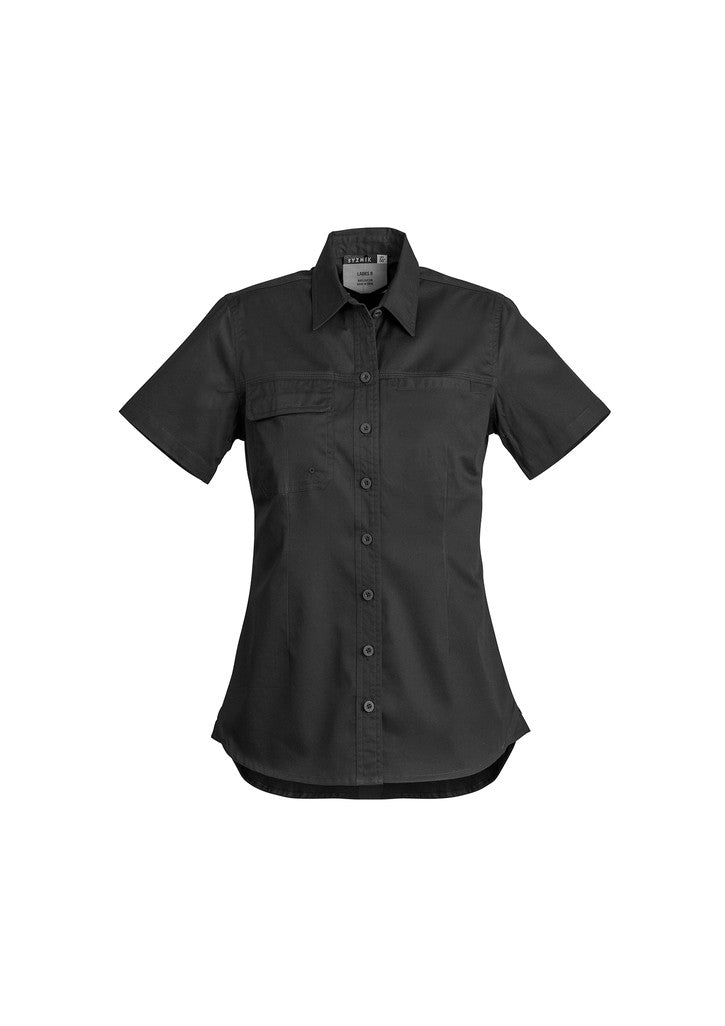 ACTIV EMBROIDERY DESIGNS. UNIFORMS. LIGHTWEIGHT TRADIE SHIRT SHORT SLEEVE. LADIES.