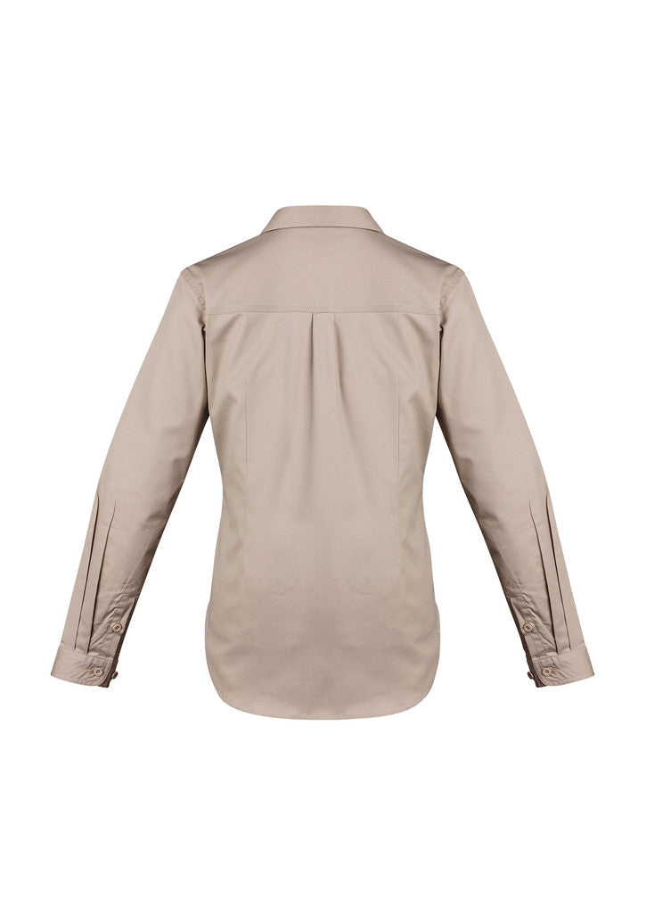 ACTIV EMBROIDERY DESIGNS. UNIFORMS. LIGHTWEIGHT TRADIE SHIRT LONG SLEEVE. LADIES.