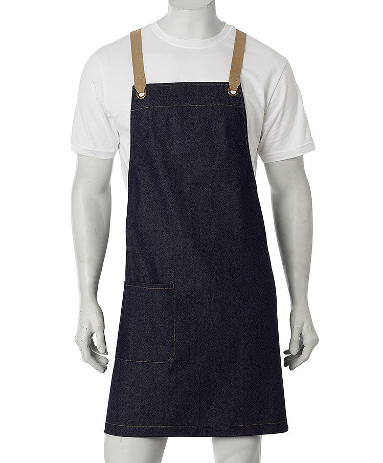 ACTIV EMBROIDERY DESIGNS. UNIFORMS. BILLY DENIM BIB APRON.