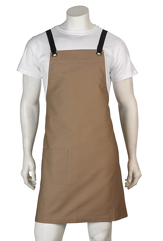 ACTIV EMBROIDERY DESIGNS. UNIFORMS. BROOKLYN CANVAS BIB APRON.