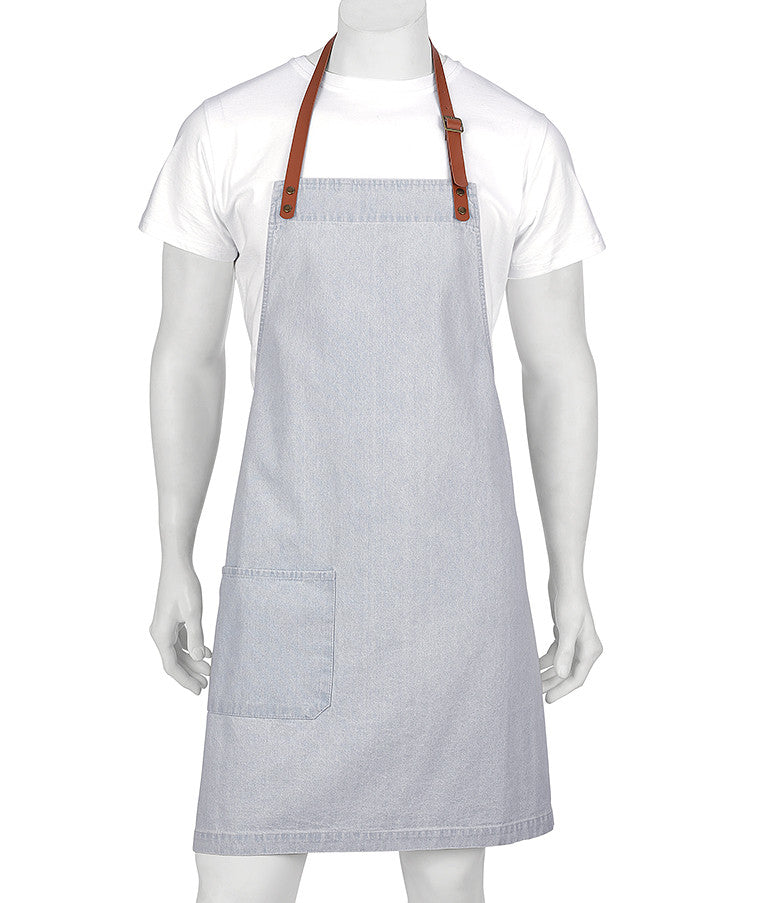 ACTIV EMBROIDERY DESIGNS. UNIFORMS. BYRON DENIM BIB APRON.