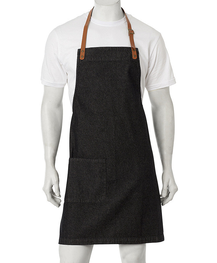 ACTIV EMBROIDERY DESIGNS. UNIFORMS. BYRON DENIM BIB APRON.